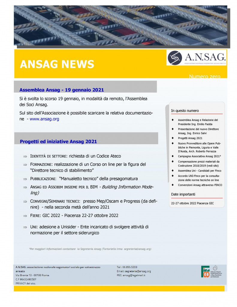 Notiziario Ansag numero 0 - 0001