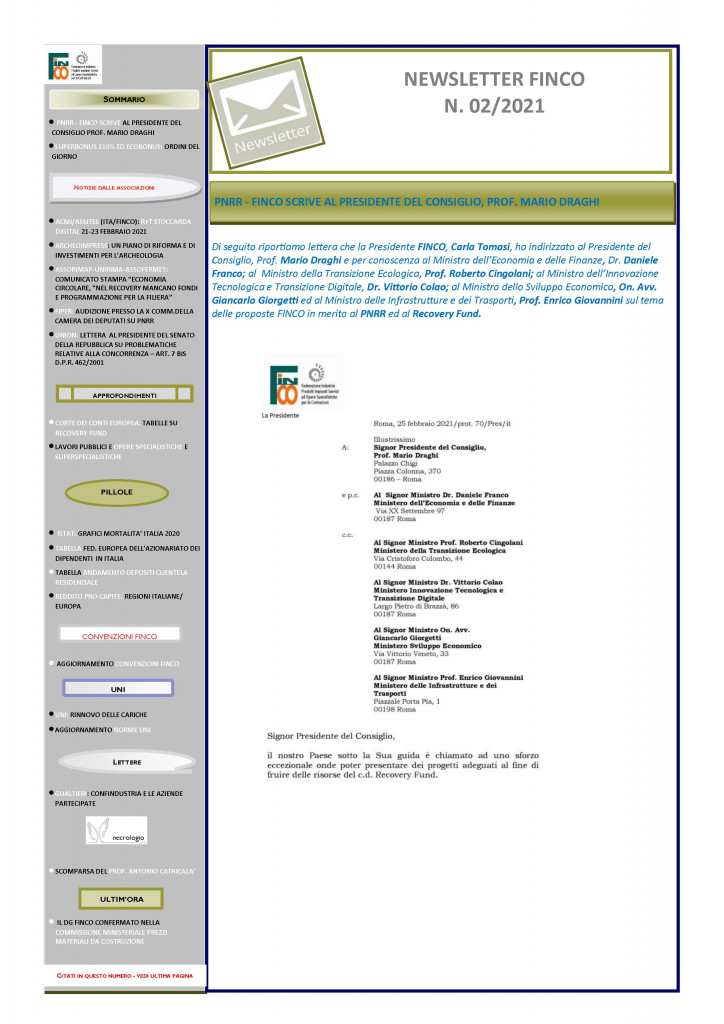 NEWSLETTER FINCO N.02- 2021
