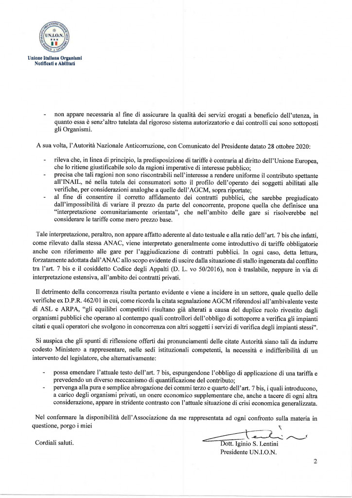 Prot. 03.2021 del 29.01.2021_Nota UN.I.O.N._Art. 7 bis D.P.R. 462.2001 problematiche relative alla concorrenza_ - 0002