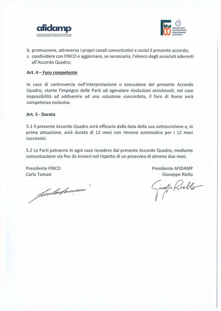 Accordo Afidamp Finco
